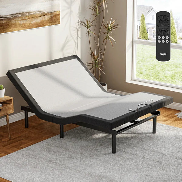 Furgle Split King Size Adjustable Bed Base Frame for Stress Management with  Massage, Adjustable Legs, Remote Control