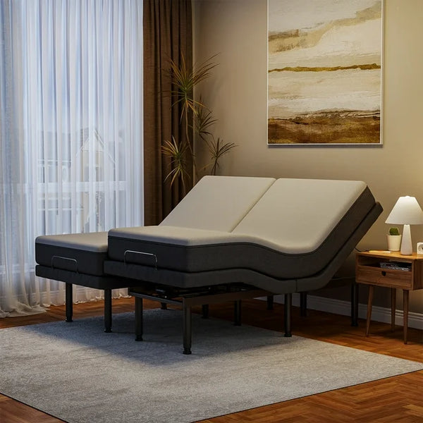Furgle Split King Size Adjustable Bed Base Frame for Stress