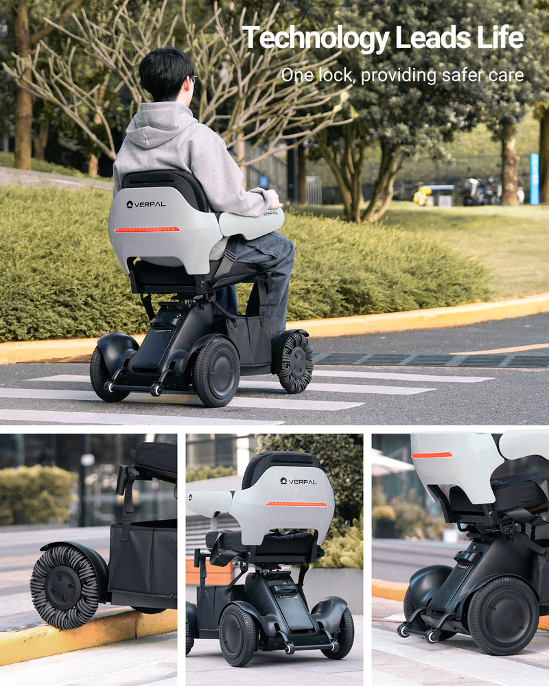 VERPAL Electric Wheelchairs for Adults,Heavy Duty Motorized Wheelchair,Intelligent Brake Power Wheelchair Mobility Scooter Long Range 15 Miles,250lbs Capacity,500W Motors,3.7 Mph,All Terrain,Silver