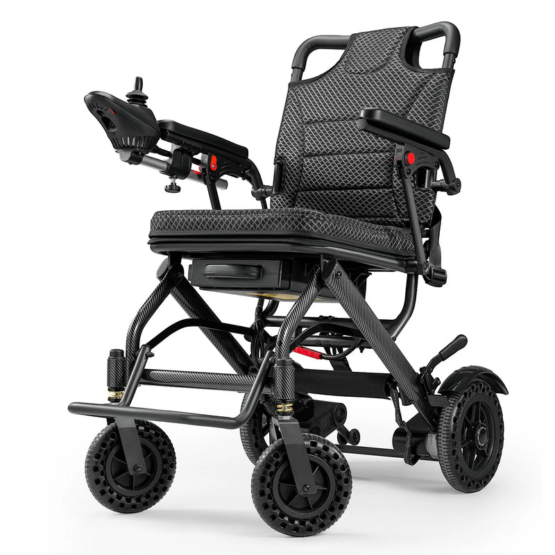 VERPAL Electric Wheelchairs for Adults Travel,36 lbs Lightweight Foldable Motorized Wheelchair,All Terrain,Black