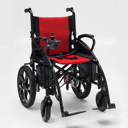 VERPAL Electric Powered Wheelchair Folding Motorized Wheelchairs for Adults,Elderly,13 Miles,300 lbs,Red