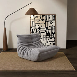 Suede Floor Sofa Lazy Sofa Couch Modern Fireside Chair Leisure Lounge Chair for Home Living Room, Bedroom,Office,Gray