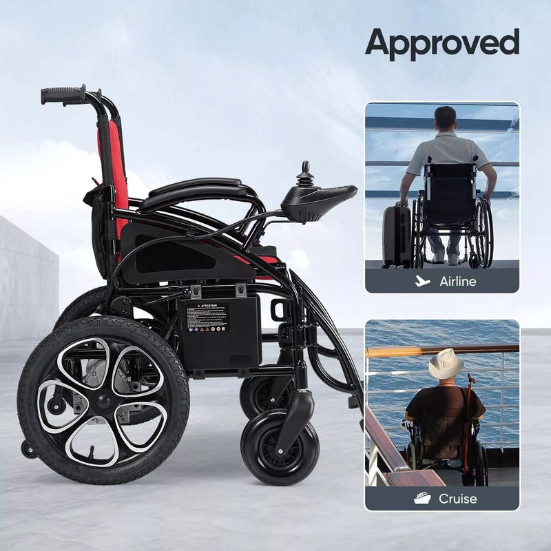 2PCS Battery Foldable Electric Wheelchair All Terrain Heavy Duty Electric Wheel