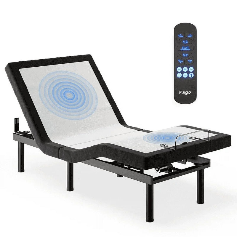 eChamp Electric Adjustable Bed Frame Base with Massage,Remote Controller,No Mattress, Twin Size