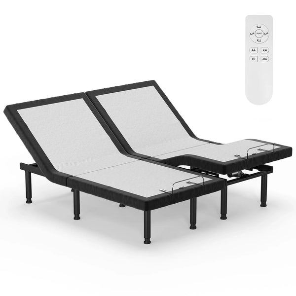 Cottinch Adjustable Metal Beds Frame Split King Power Bed Base with Remote,Dual Incline,Upgraded Motor