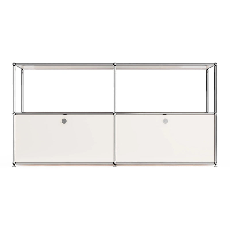 Cottinch Metal Storage Cabinet Freestanding Floor Garage Cabinets with 2 Doors and 2 Shelves for Living Room,Home Office,White