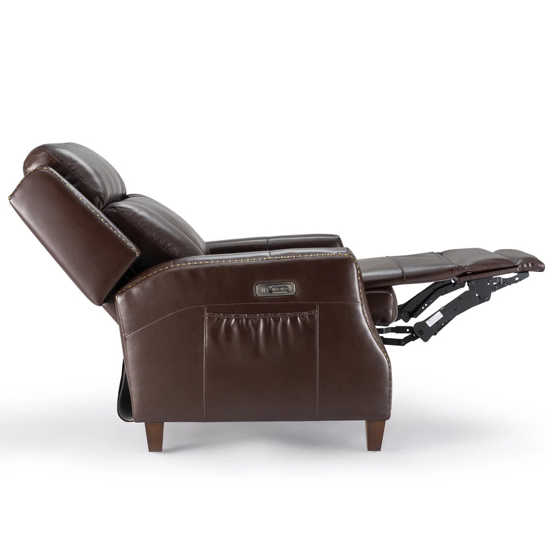 Cottinch Electric Power Recliner Chair Modern Upholstered Genuine Leather Reacliner Sofa Comfortable