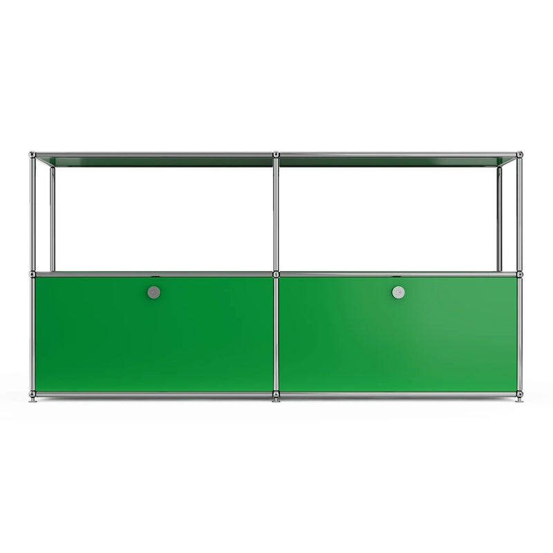 Cottinch Metal Storage Cabinet Freestanding Floor Garage Cabinets with 2 Doors and 2 Shelves for Living Room,Home Office,Green