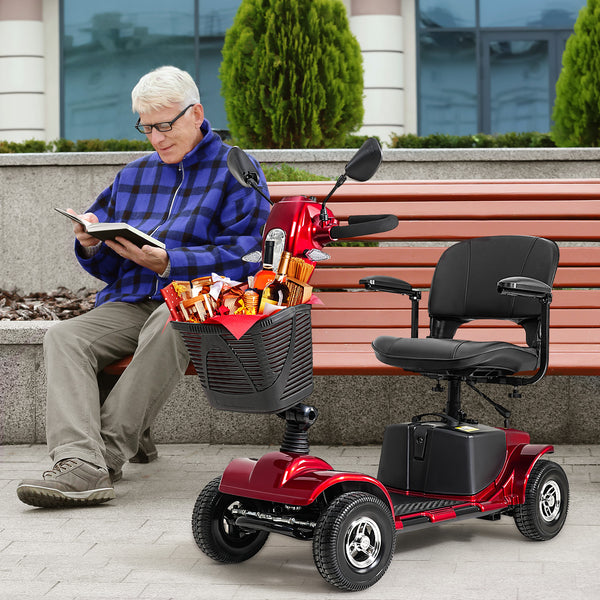 VERPAL Upgrade 4 Wheel Mobility Scooter for Seniors, Foldable Powered Mobile Wheelchair for Adult 330lbs, Red